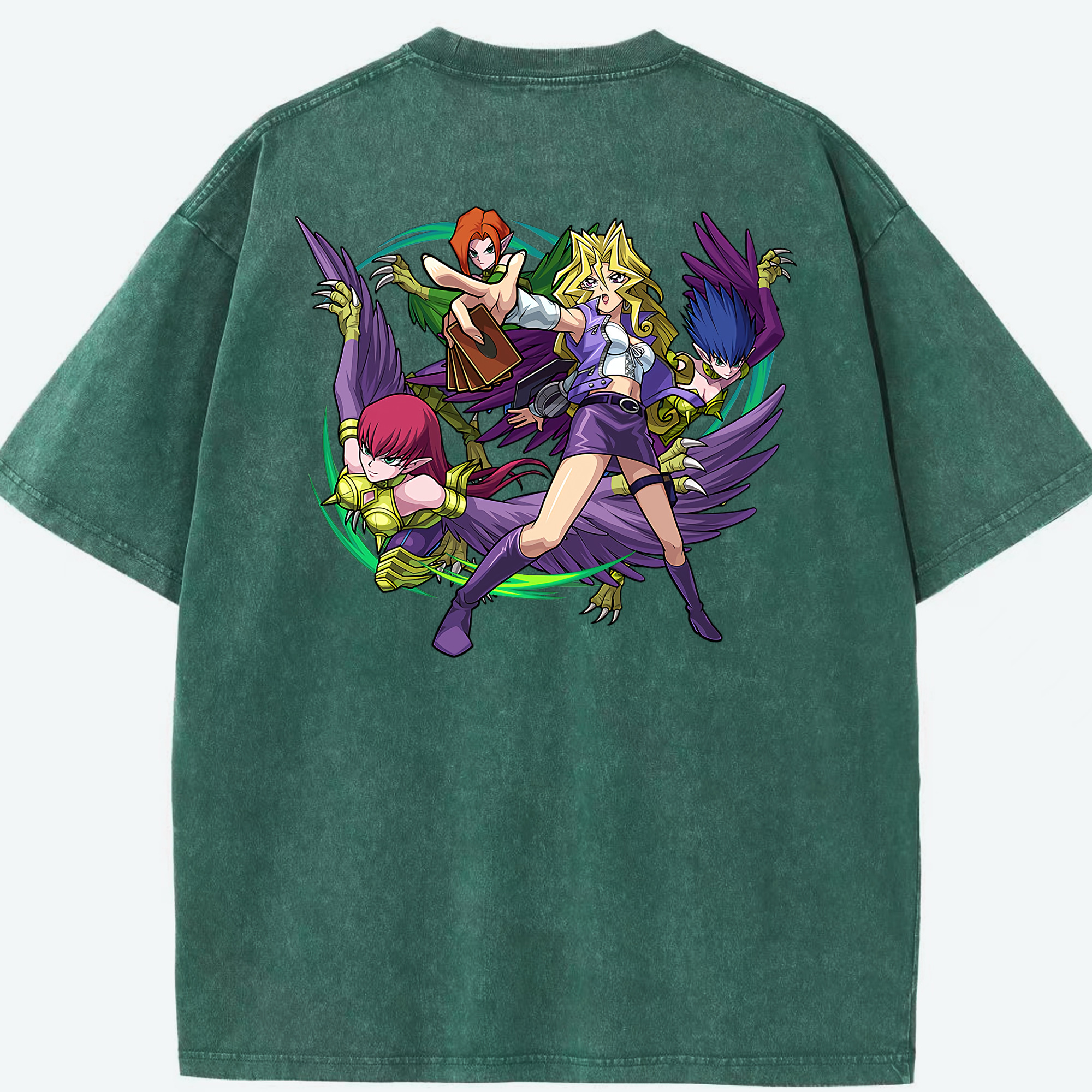 （画像用） 遊☆戯☆王 Yu-Gi-Oh! 綿100% ヴィンテージ風 半袖Tシャツ（背面プリント）